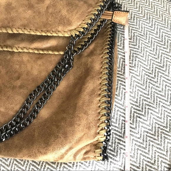 Khaki Fold Over Chain Women Oversized Bag. New - Picture 14 of 16